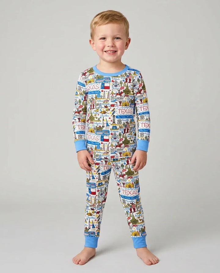 Zweiteiliges Langarm-Pyjama-Set mit Sommerfrüchten