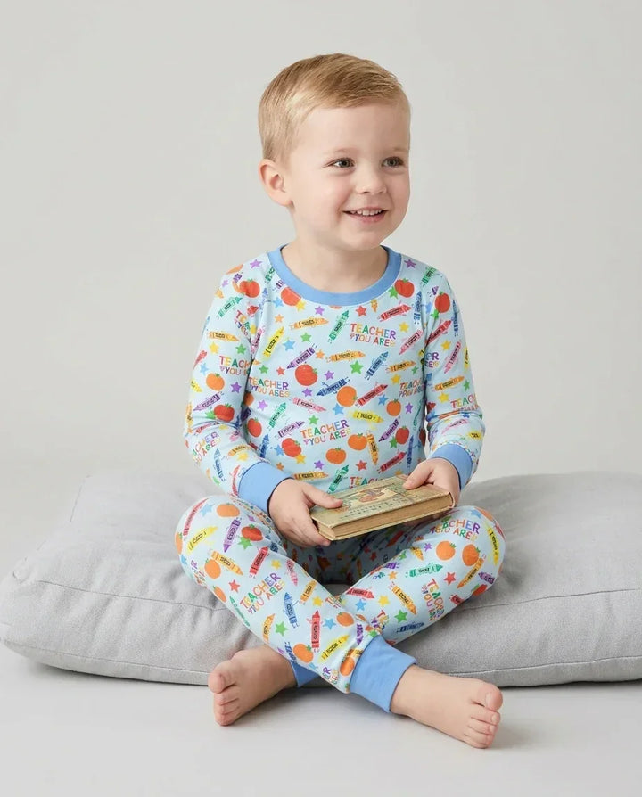 Zweiteiliges Langarm-Pyjama-Set mit Sommerfrüchten