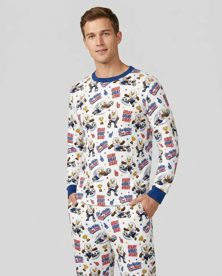 Soccer One Nation One Team Bamboo Men's Pajama Set
