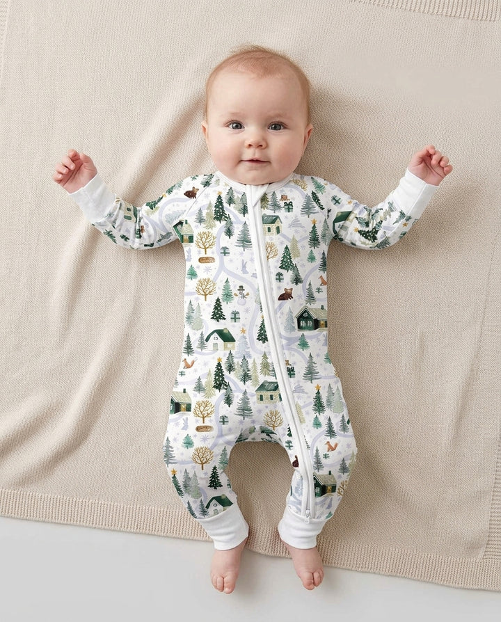 Winter Woodland Village Bamboo Convertible Zippy