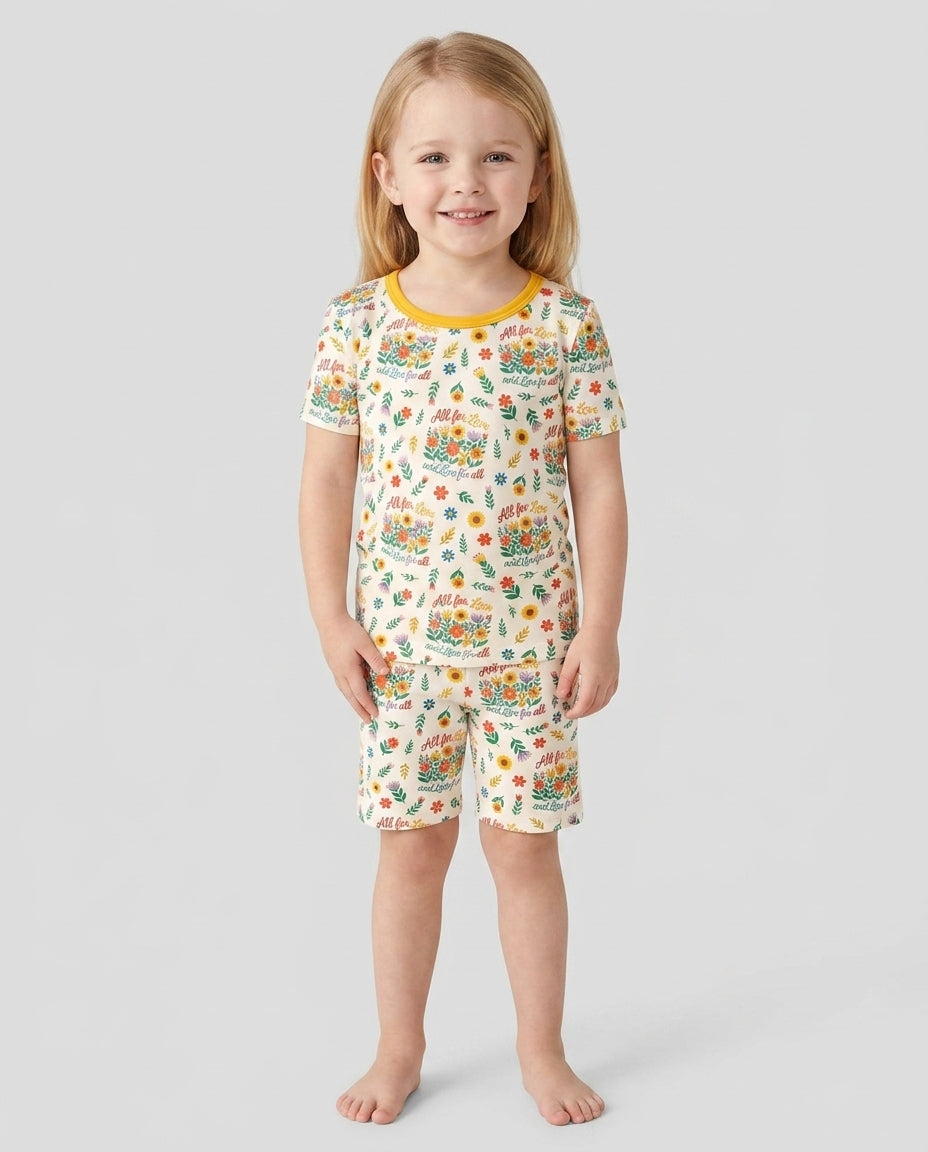 Schlafanzug-Set zweiteilig, kurze Ärmel, kurze Hose, Bambus
