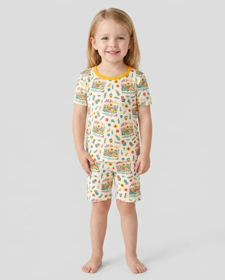 Schlafanzug-Set zweiteilig, kurze Ärmel, kurze Hose, Bambus