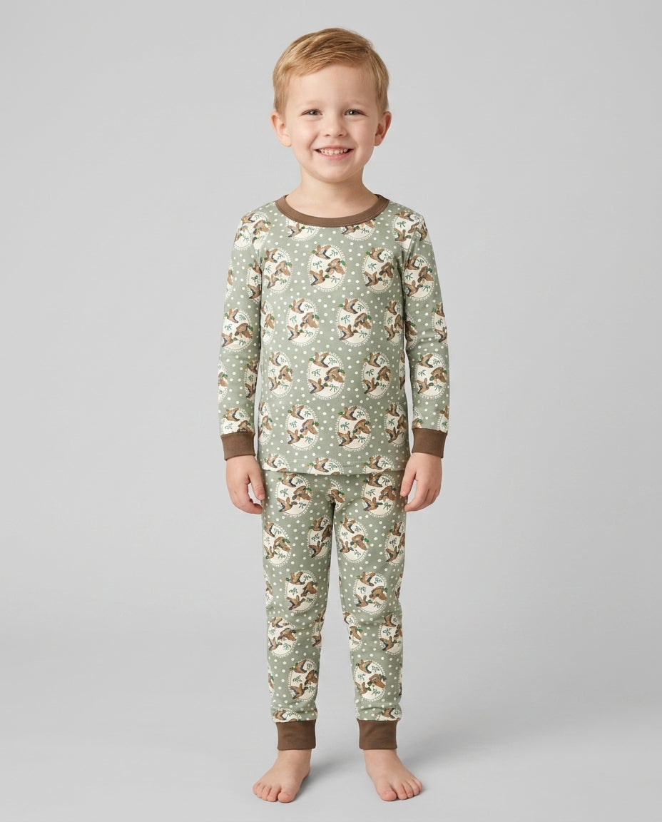 Dapper Ducks & Bows Bamboo Two Piece Long Sleeve Pajama Set