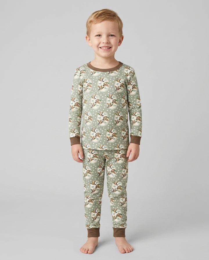 Dapper Ducks & Bows Bamboo Two Piece Long Sleeve Pajama Set
