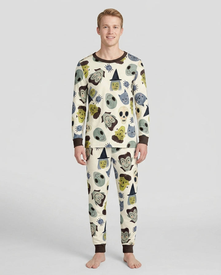 Halloween Face Bamboo Men's Pajama Set