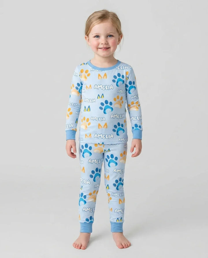 Zweiteiliges Langarm-Pyjama-Set mit Sommerfrüchten