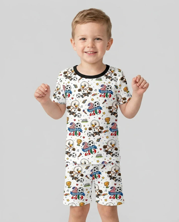 Schlafanzug-Set zweiteilig, kurze Ärmel, kurze Hose, Bambus