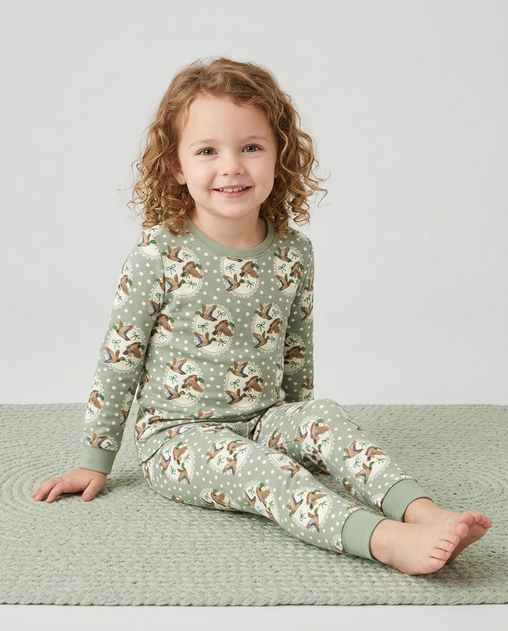Dapper Ducks & Bows Bamboo Two Piece Long Sleeve Pajama Set