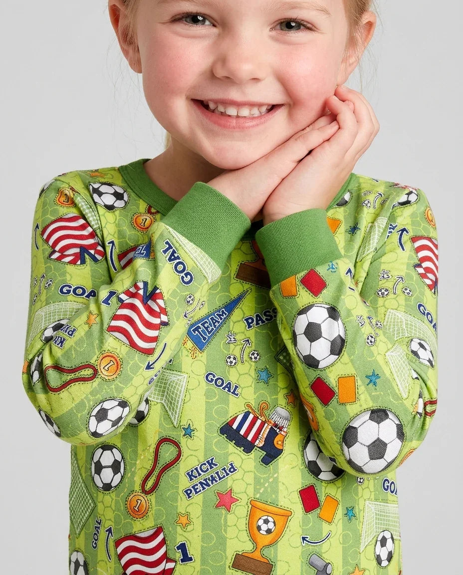 Zweiteiliges Langarm-Pyjama-Set mit Sommerfrüchten