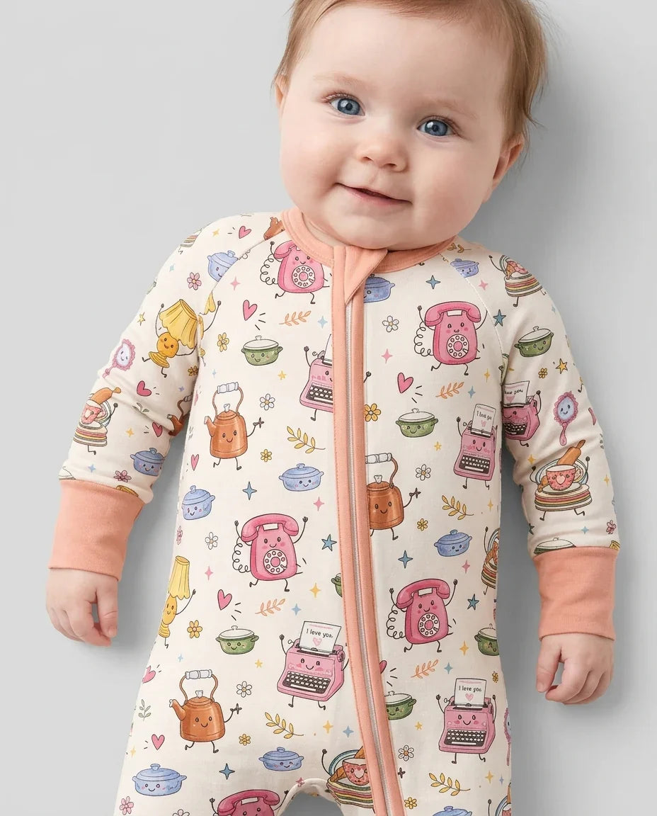 Gerippte Babykleidung mit individuellem Foto - Weich &amp; Skizzenhaft