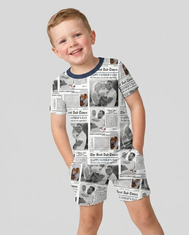 Zweiteiliges Pyjama-Set mit kurzen Ärmeln und Shorts im Sommer-Design