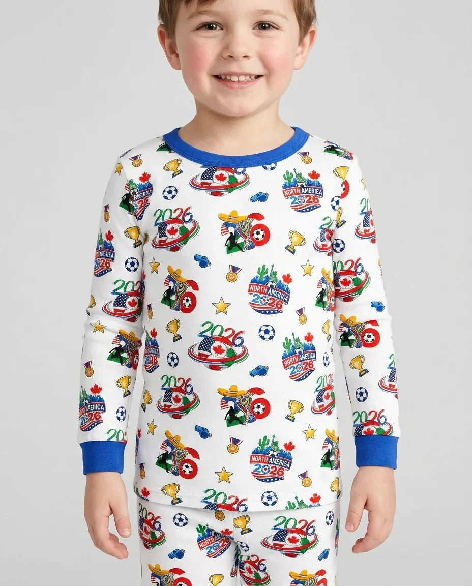 Zweiteiliges Langarm-Pyjama-Set mit Sommerfrüchten