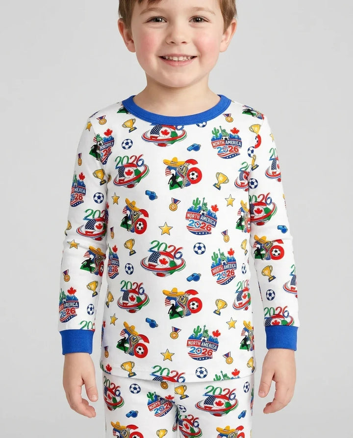 Zweiteiliges Langarm-Pyjama-Set mit Sommerfrüchten