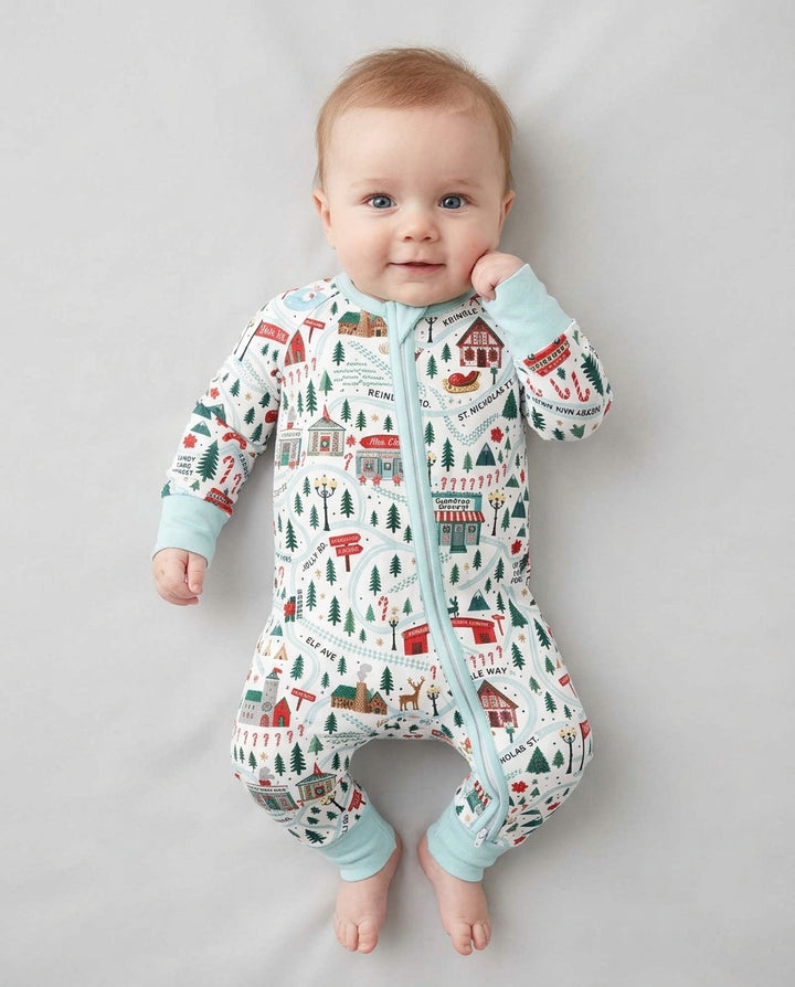 Whimsical North Pole Map Bamboo Convertible Zippy