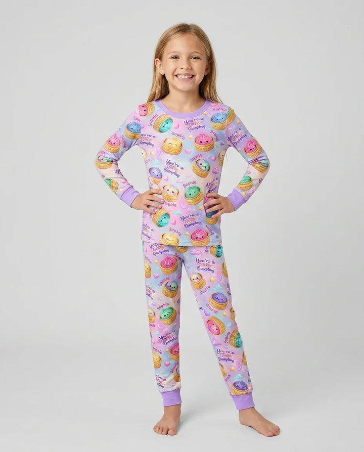 Zweiteiliges Langarm-Pyjama-Set mit Sommerfrüchten