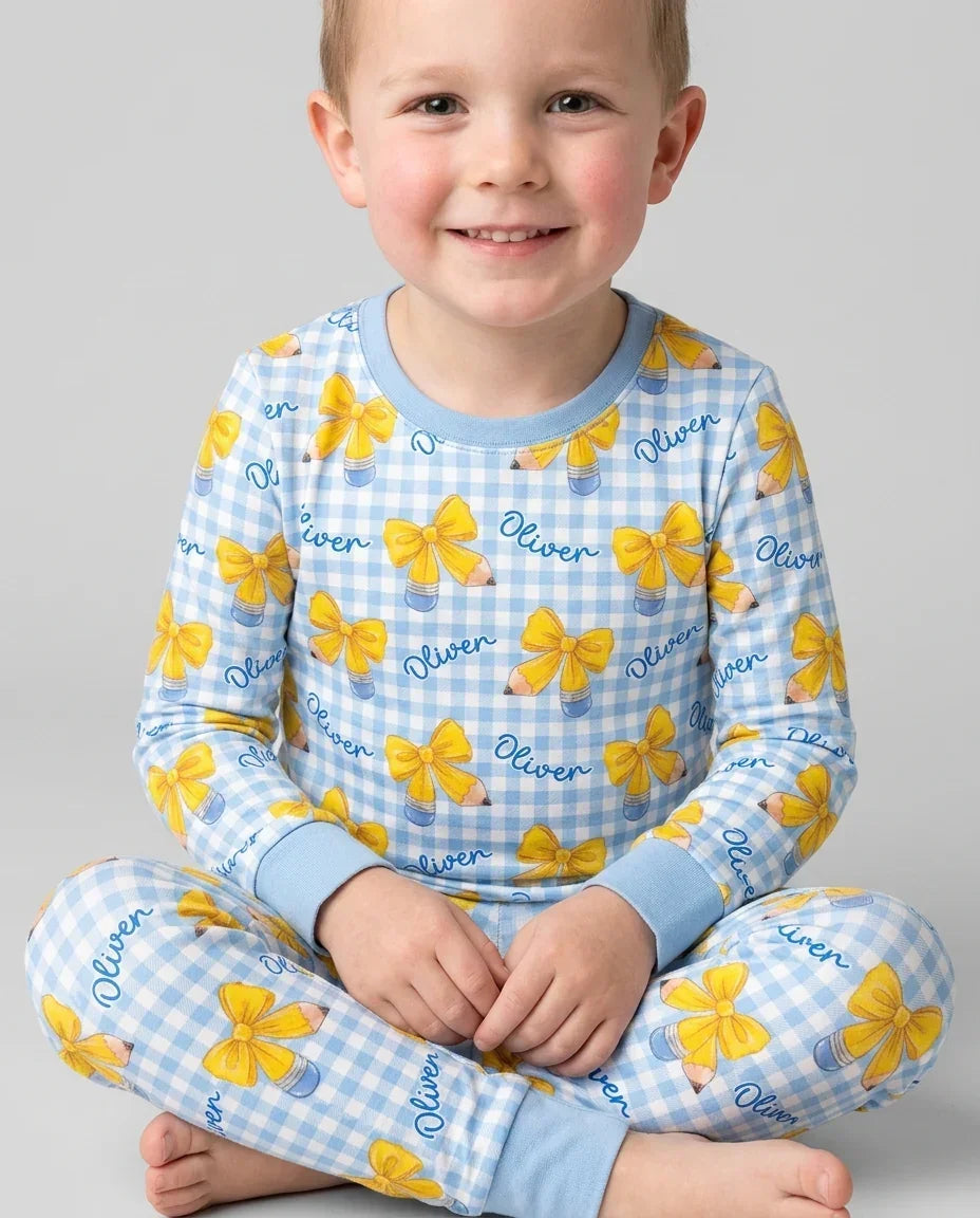 Zweiteiliges Langarm-Pyjama-Set mit Sommerfrüchten