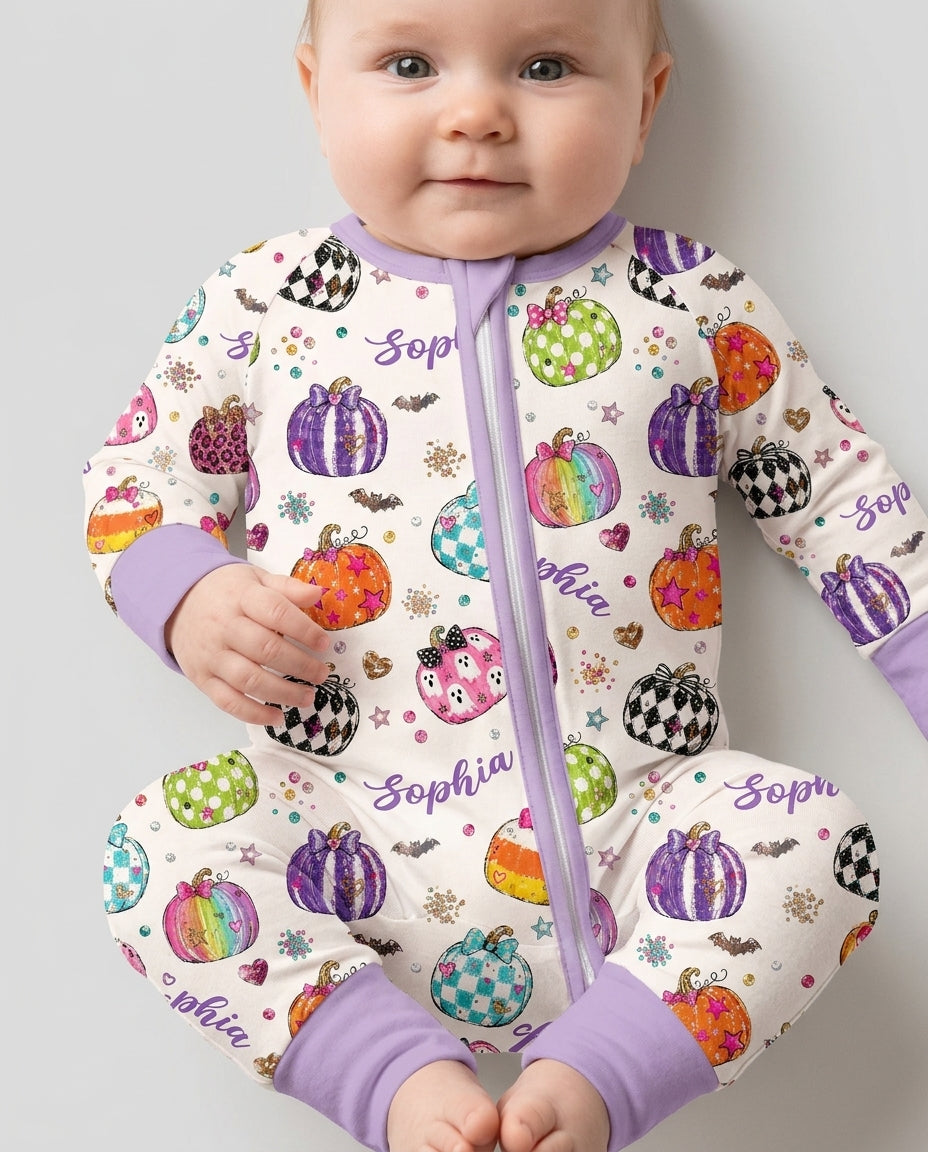 Custom Name Twinkle Pumpkin Bamboo Convertible Zippy