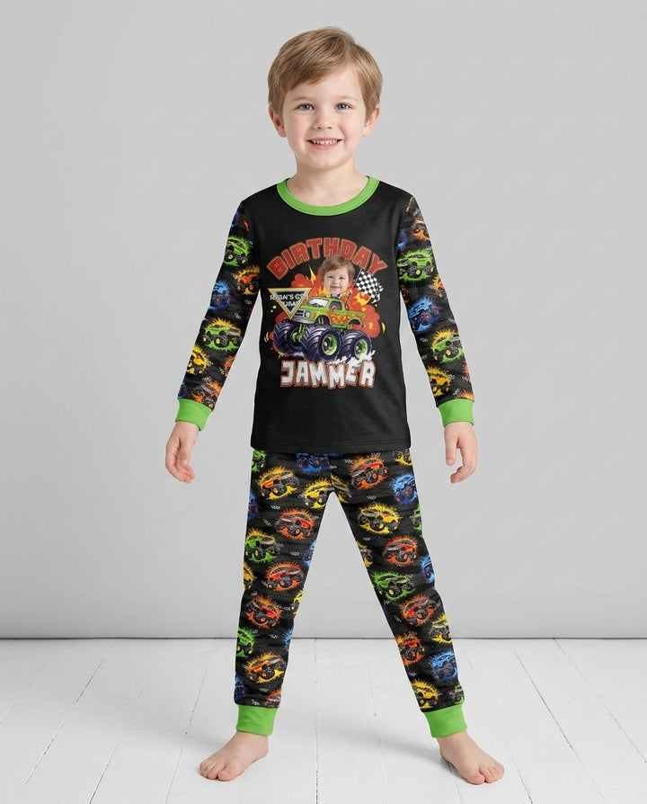 Birthday Truck Rally Bamboo Two Piece Long Sleeve Pajama Set
