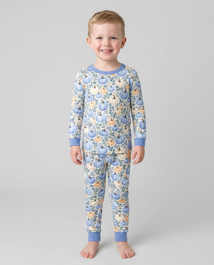 Pumpkin Cozy Fall Bamboo Two Piece Long Sleeve Pajama Set