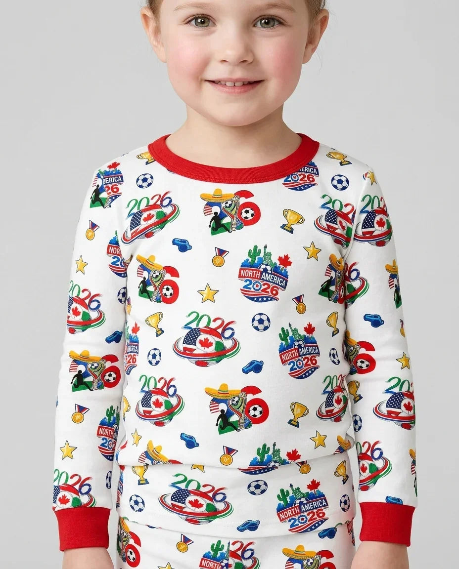 Zweiteiliges Langarm-Pyjama-Set mit Sommerfrüchten