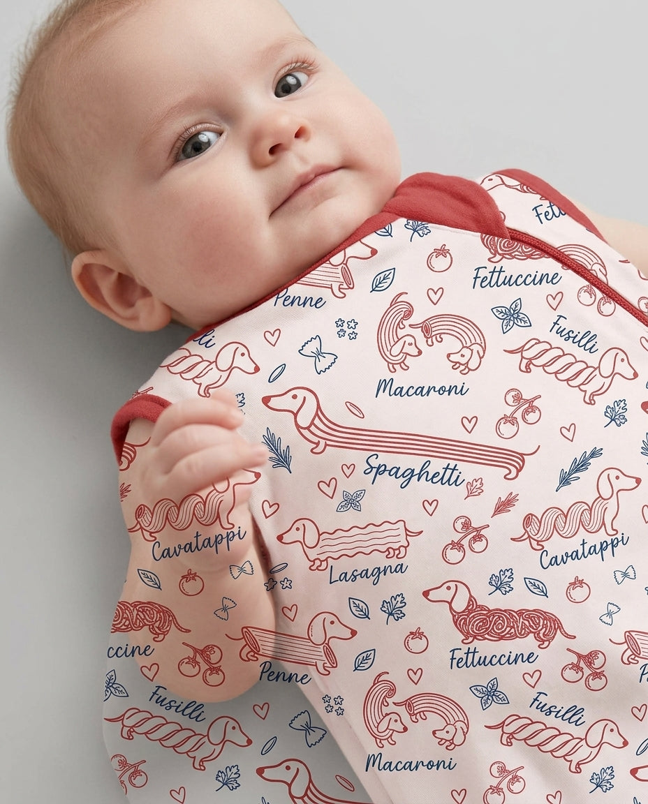 Funny Dachshund Pasta Pups Bamboo Sleep Bag
