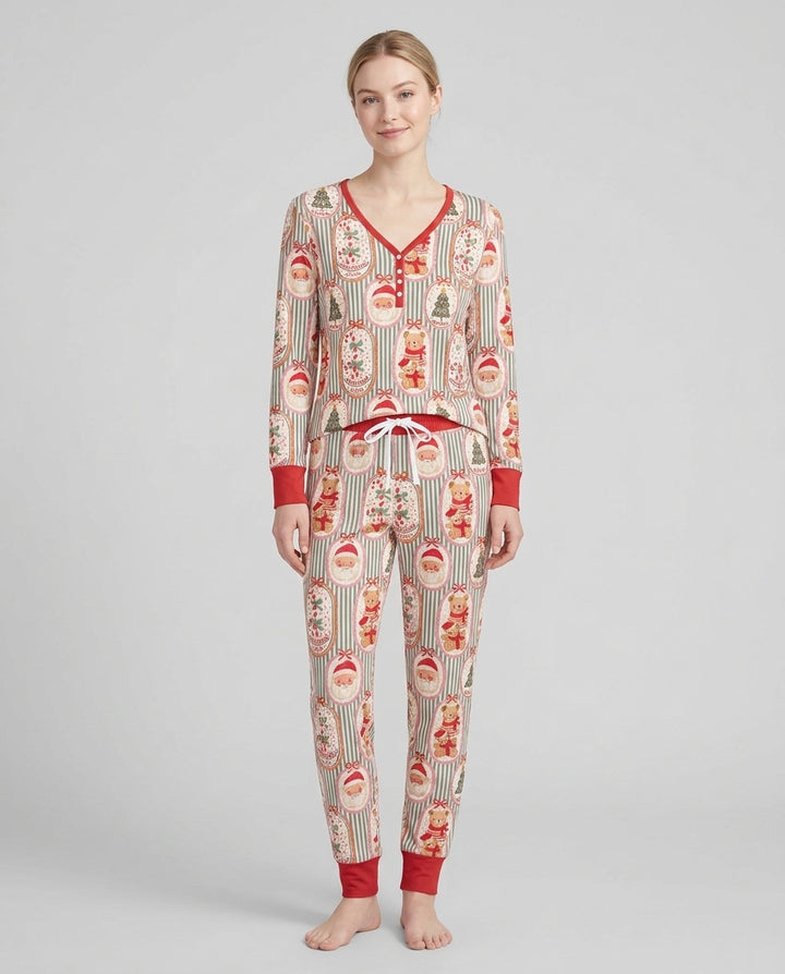 Teddy Bear Christmas Bamboo Women Pajama Set