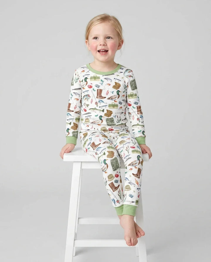 Zweiteiliges Langarm-Pyjama-Set mit Sommerfrüchten