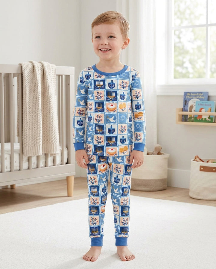Jewish Holiday Bamboo Two Piece Long Sleeve Pajama Set