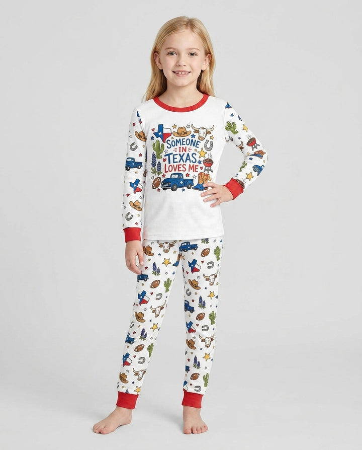 Someone in Texas Loves Me Bamboo Two Piece Long Sleeve Pajama Set