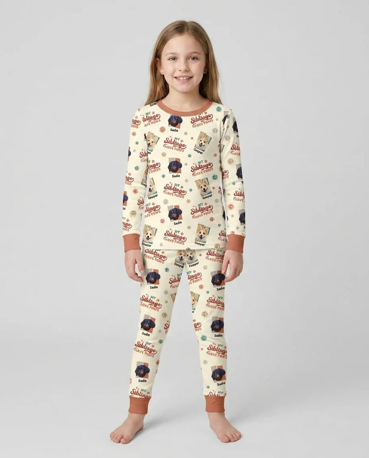 Zweiteiliges Langarm-Pyjama-Set mit Sommerfrüchten