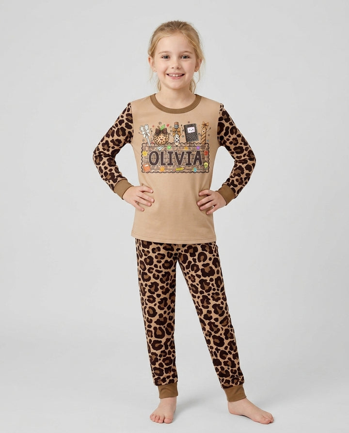 Zweiteiliges Langarm-Pyjama-Set mit Sommerfrüchten