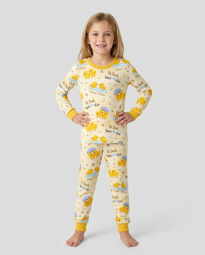 Oh Duck There's Two Of Us Twin Bamboo Two Piece Long Sleeve Pajama Set