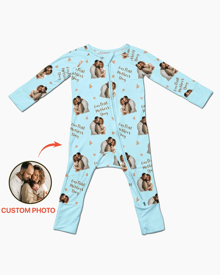 Gerippte Babykleidung mit individuellem Foto - Weich &amp; Skizzenhaft