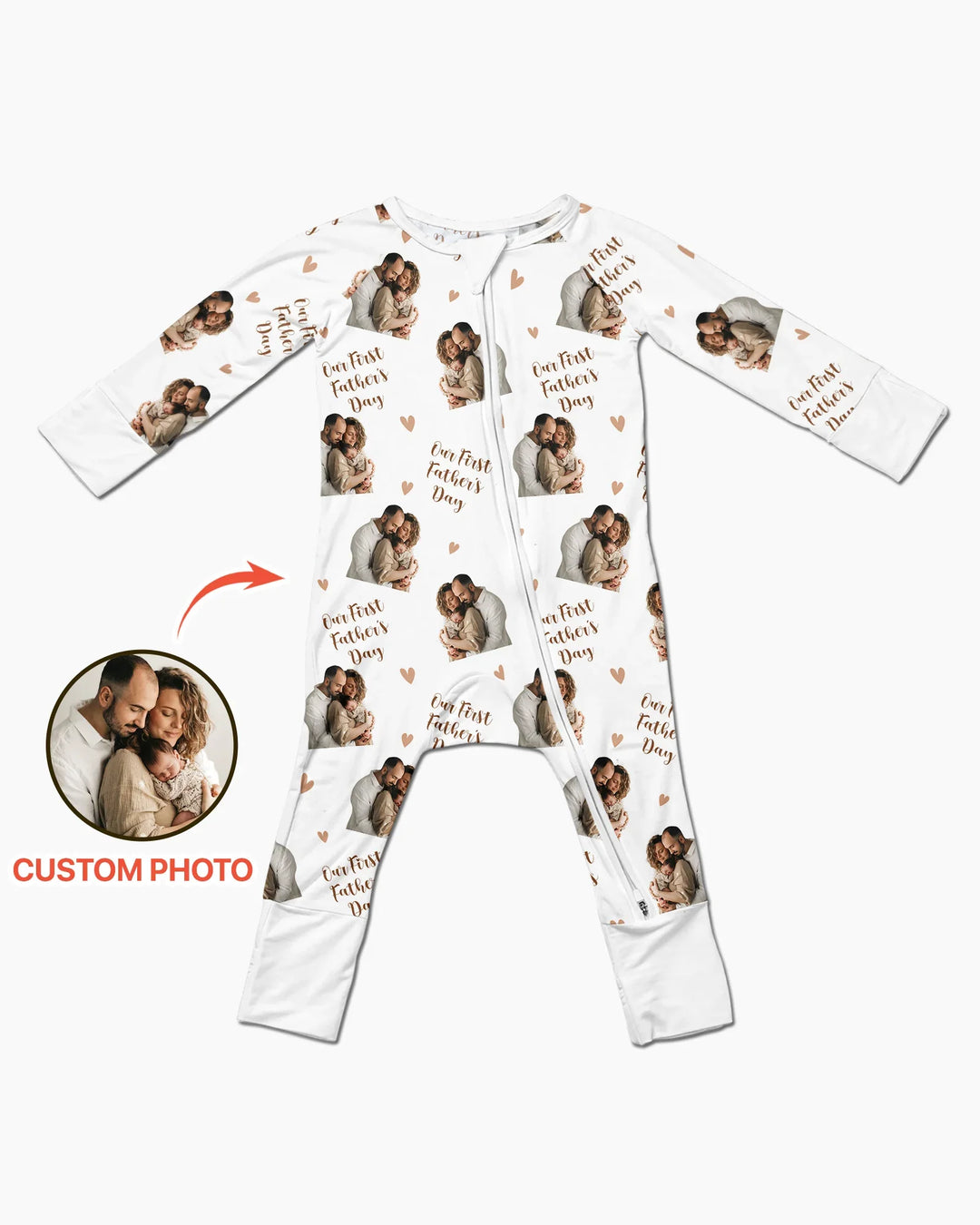 Gerippte Babykleidung mit individuellem Foto - Weich &amp; Skizzenhaft