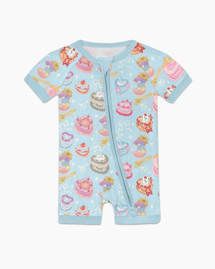 Custom Princess Baby Birthday Bamboo Shorty Zippy