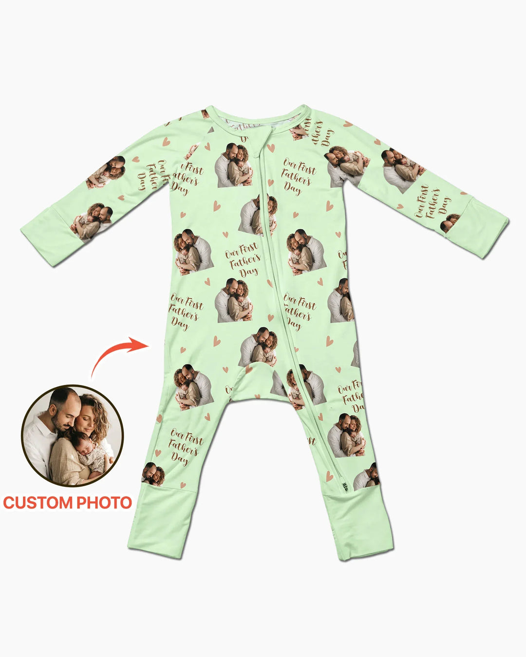 Gerippte Babykleidung mit individuellem Foto - Weich &amp; Skizzenhaft