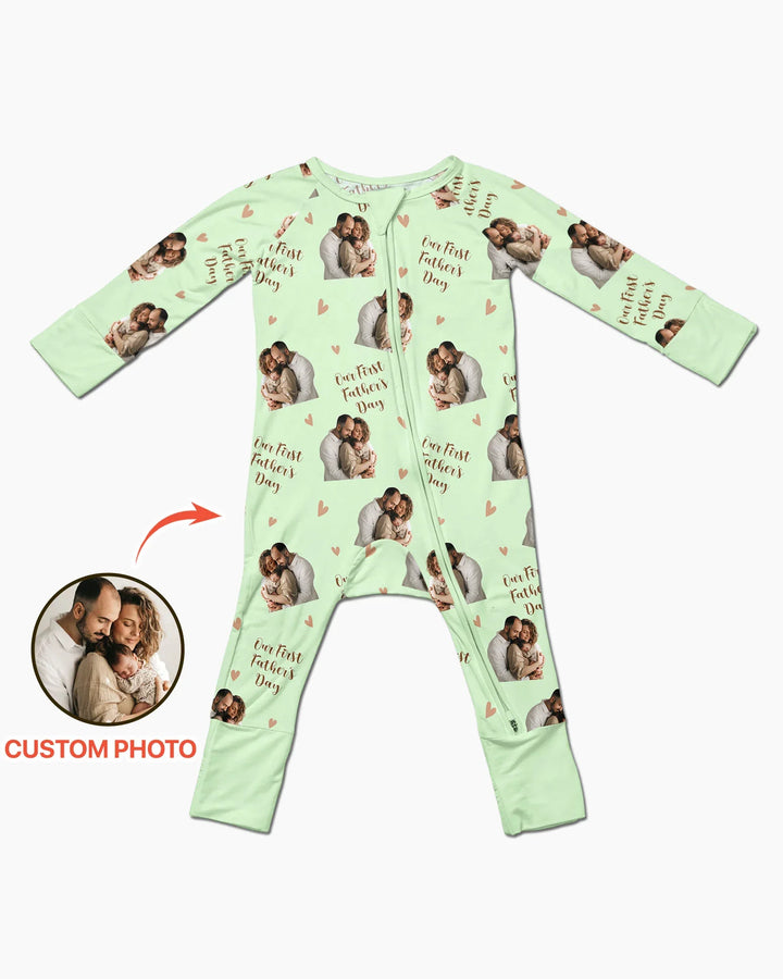 Gerippte Babykleidung mit individuellem Foto - Weich &amp; Skizzenhaft