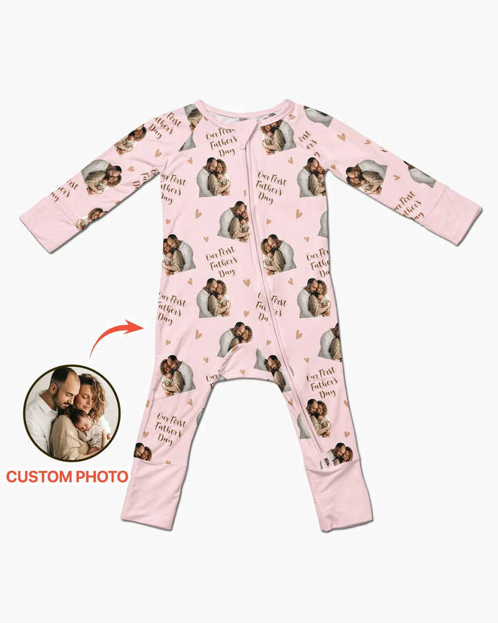 Gerippte Babykleidung mit individuellem Foto - Weich &amp; Skizzenhaft