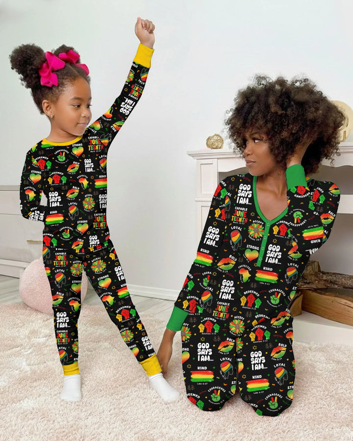 Zweiteiliges Langarm-Pyjama-Set mit Sommerfrüchten