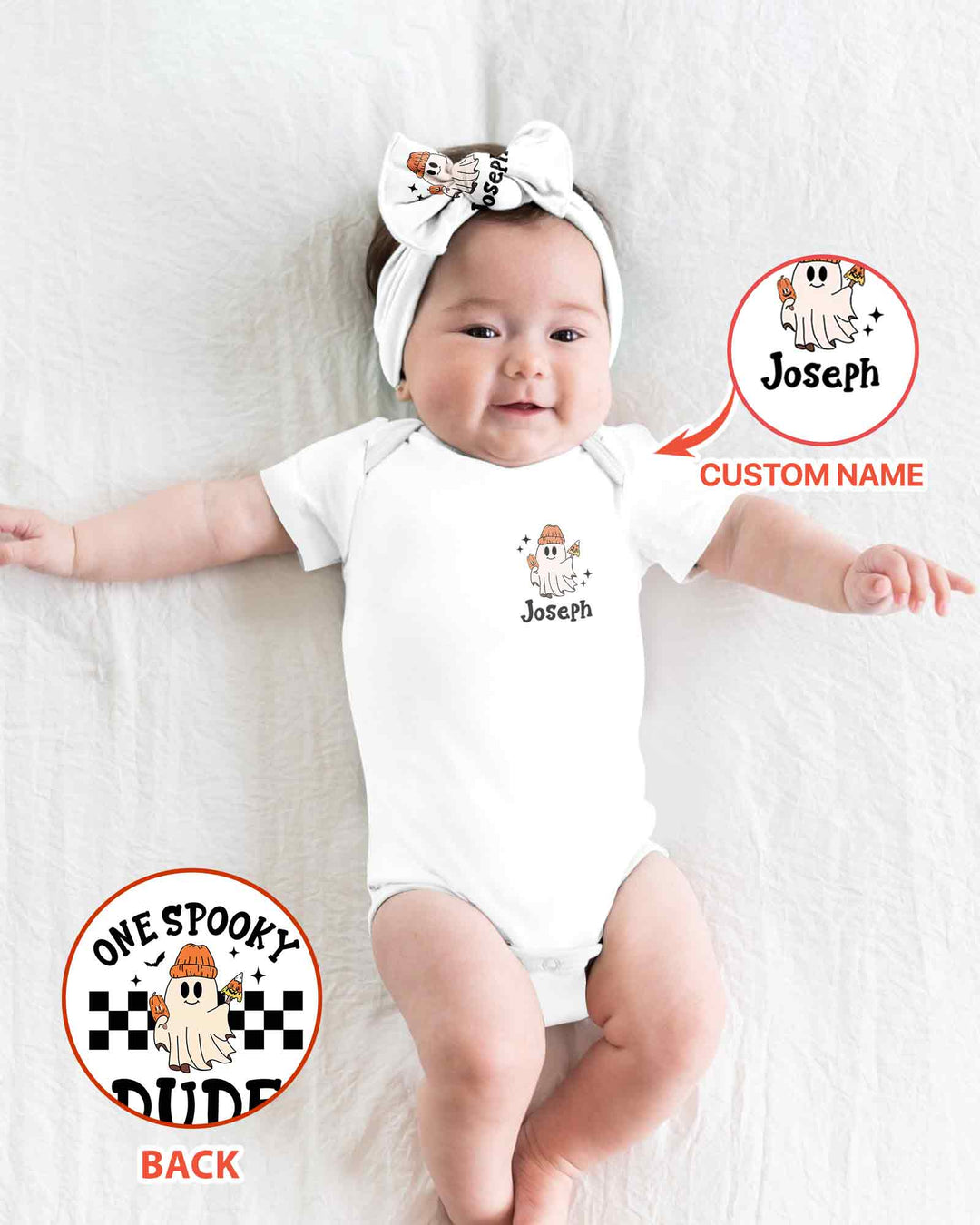 Personalized One Spooky Dude Pumpkin Bamboo Bodysuit