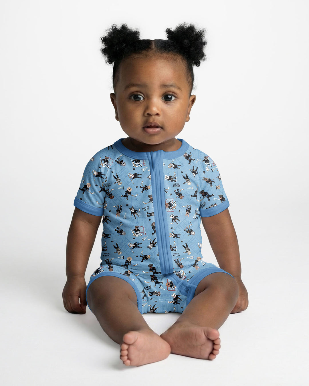 Hockey Dogs - Blue and Black Bamboo Shorty Zippy