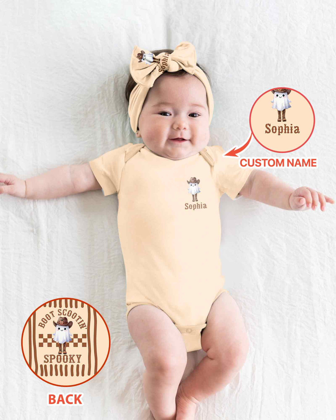 Personalized Scootin Boo Western Halloween Cowboy Bamboo Bodysuit