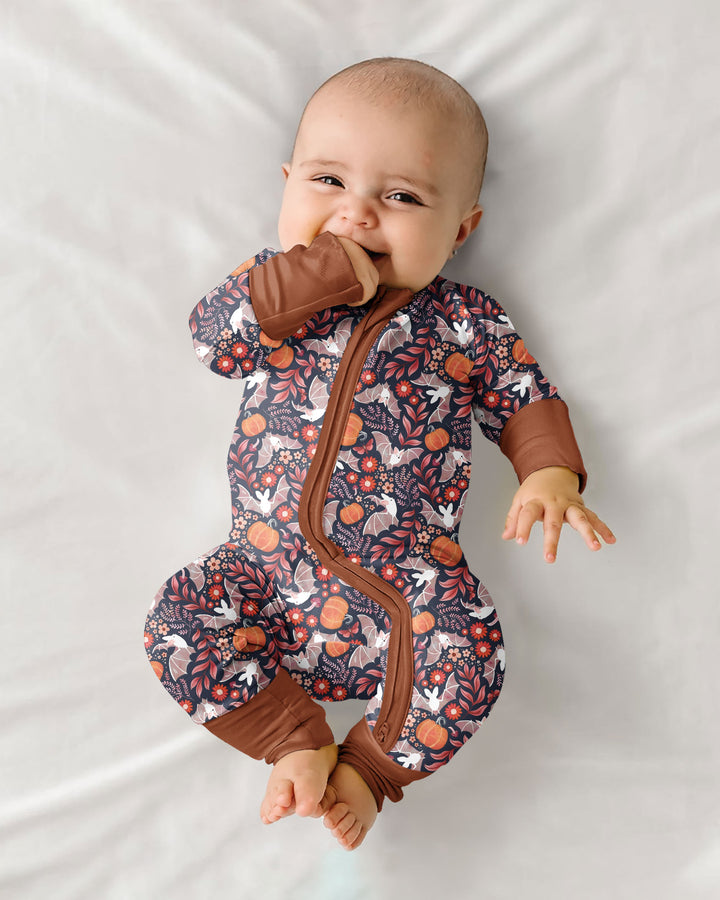 Bat Pumpkin Floral Halloween Bamboo Convertible Zippy