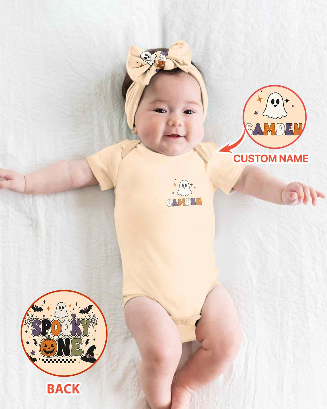 Personalized Spooky One Halloween Bamboo Bodysuit