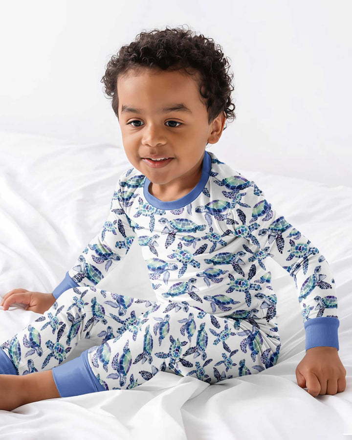 Sea Turtle Dream Bamboo Two Piece Long Sleeve Pajama Set
