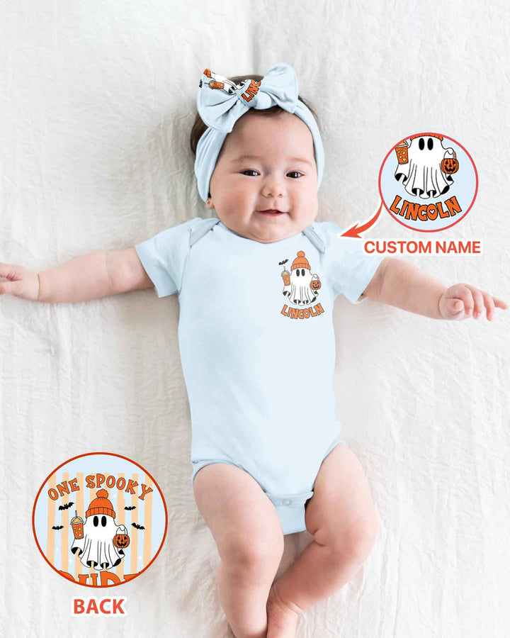 Personalized One Spooky Dude Halloween Baby Birthday Halloween Bamboo Bodysuit