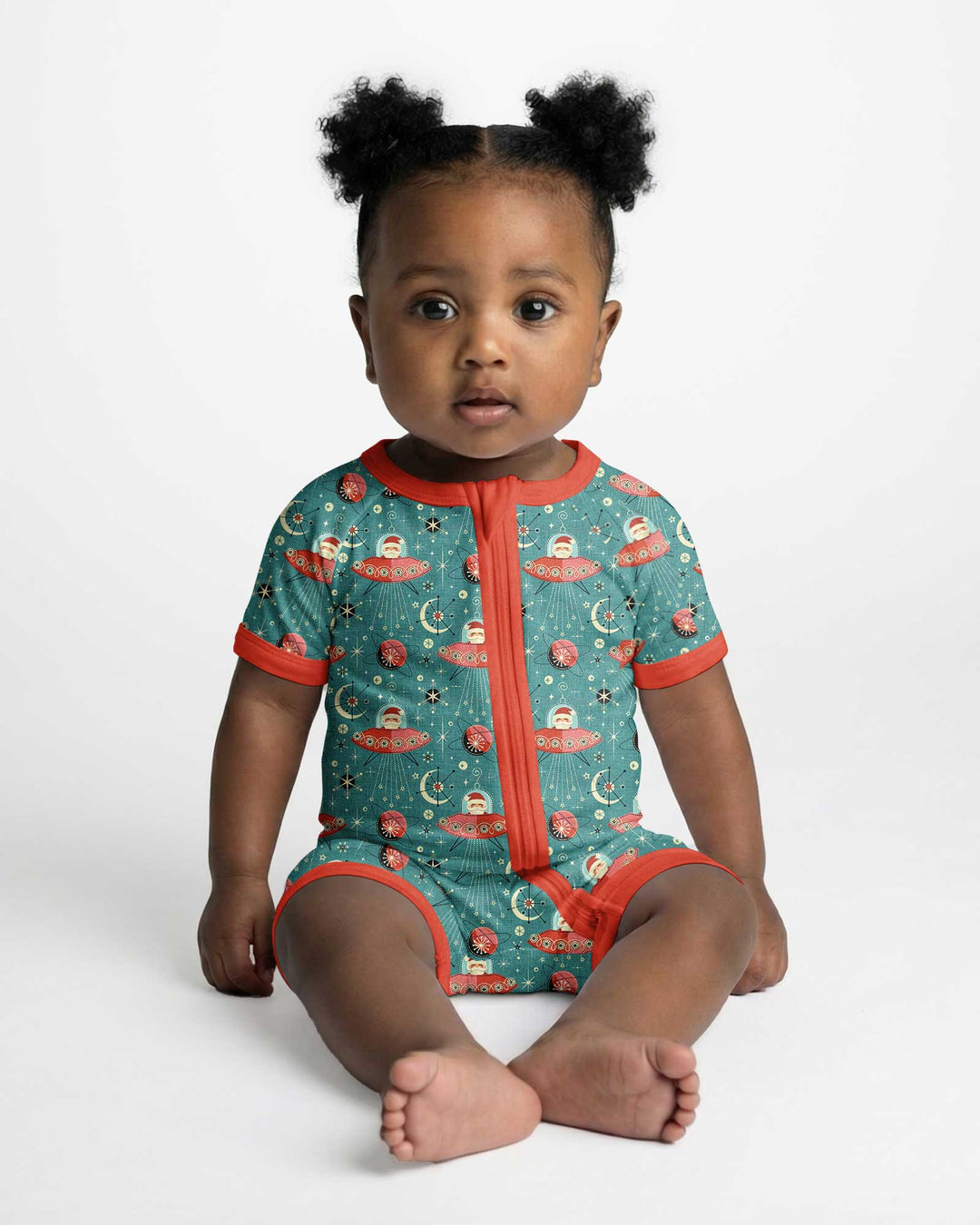 Atomic Santas in Space Bamboo Shorty Zippy