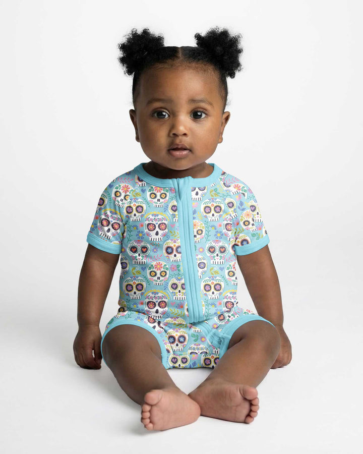 Floral Skull Bamboo Shorty Zippy