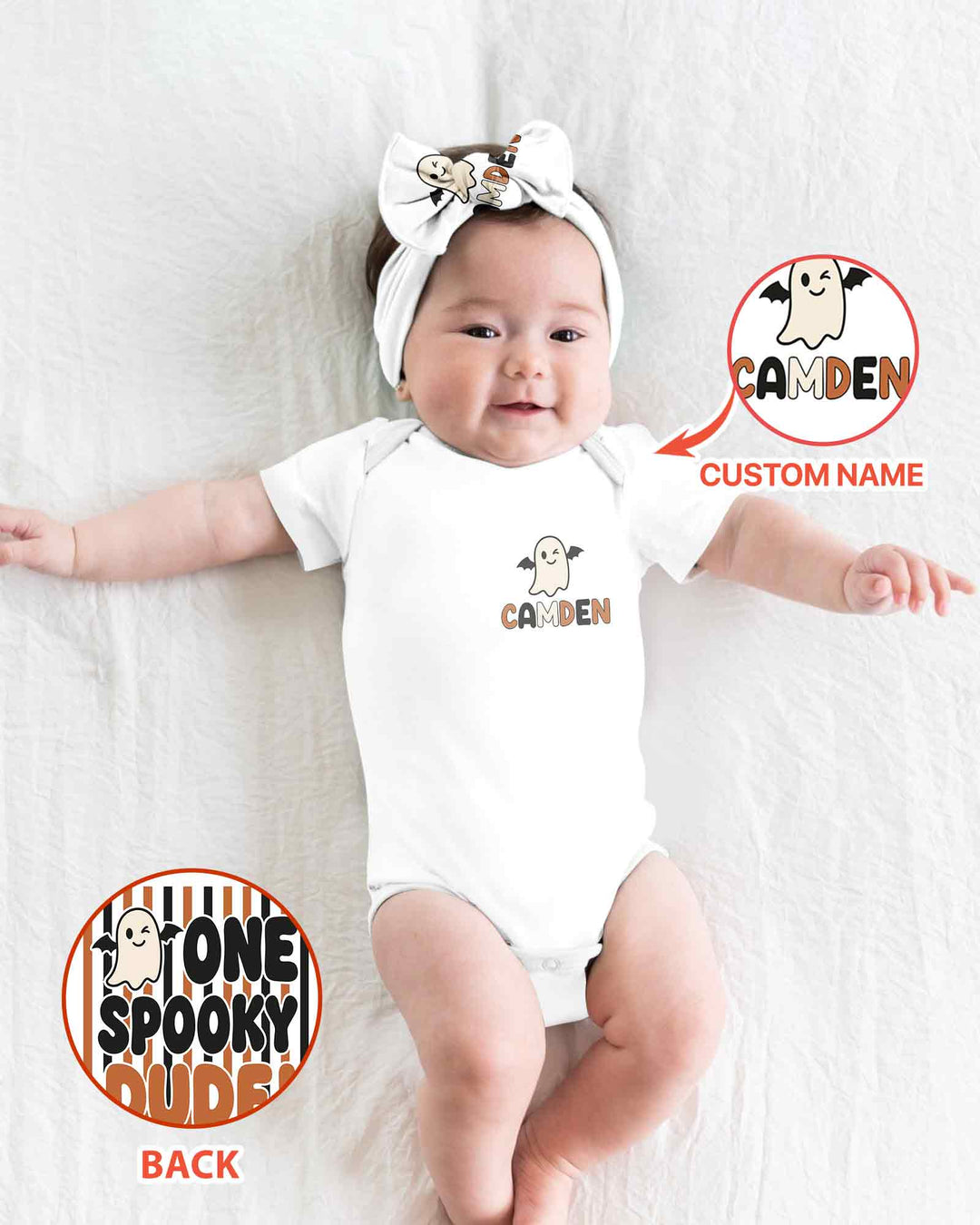 Personalized One Spooky Dude Bamboo Bodysuit