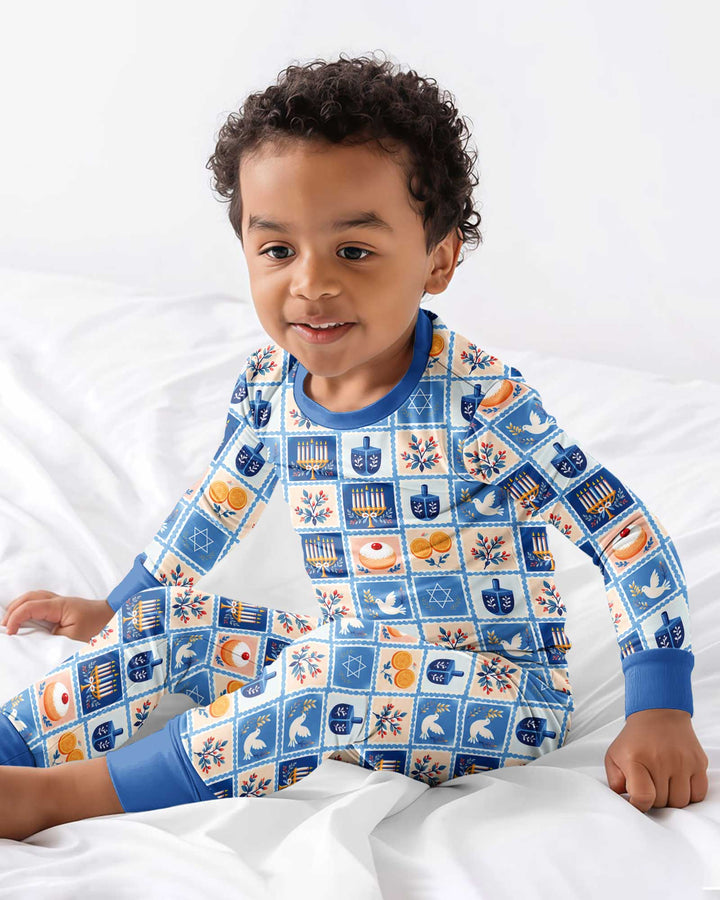 Jewish Holiday Bamboo Two Piece Long Sleeve Pajama Set